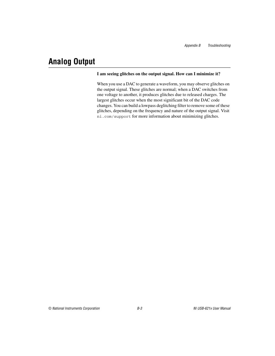 Analog output | National Instruments NI USB-621x User Manual | Page 147 / 178