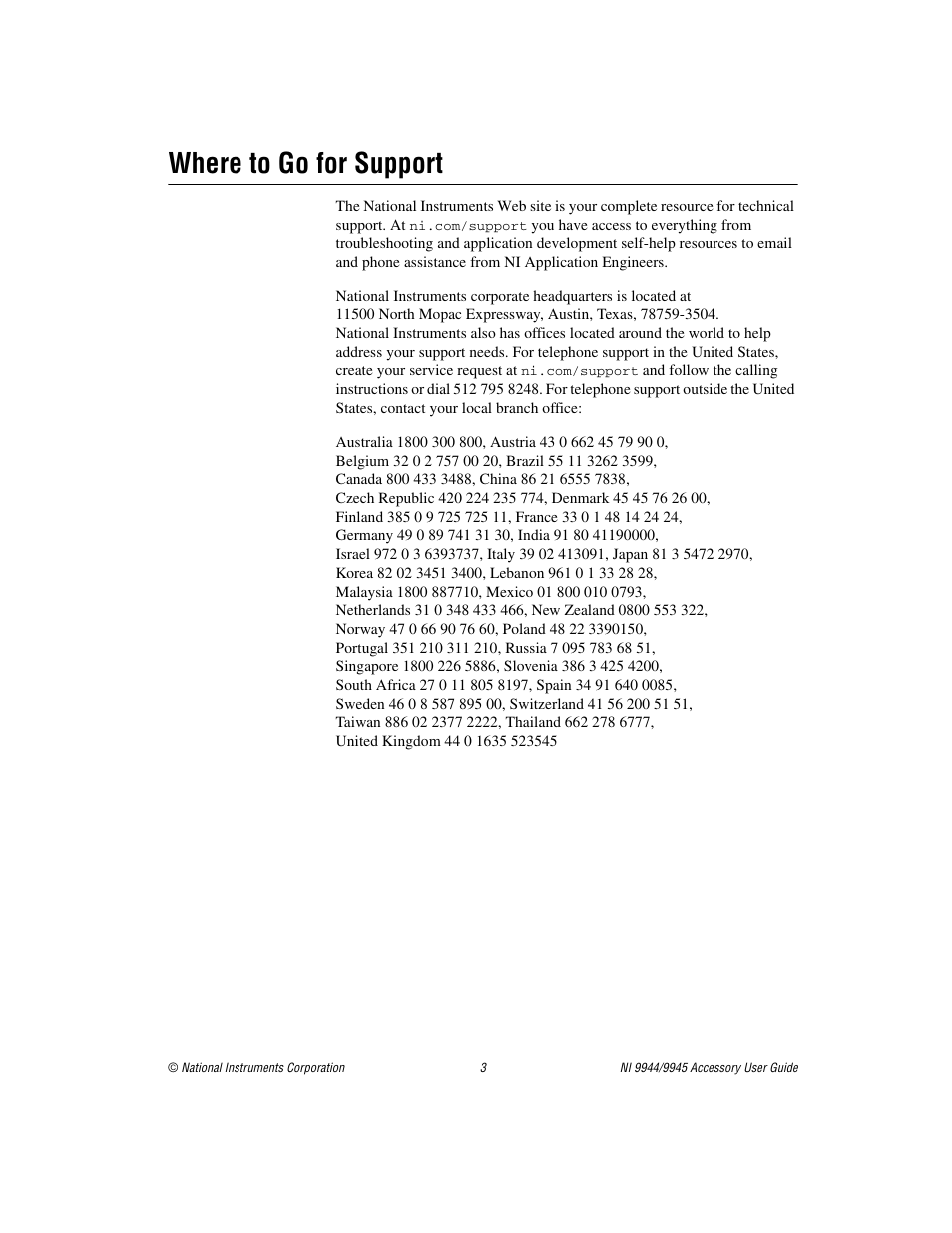 Where to go for support | National Instruments NI 9944 User Manual | Page 3 / 4