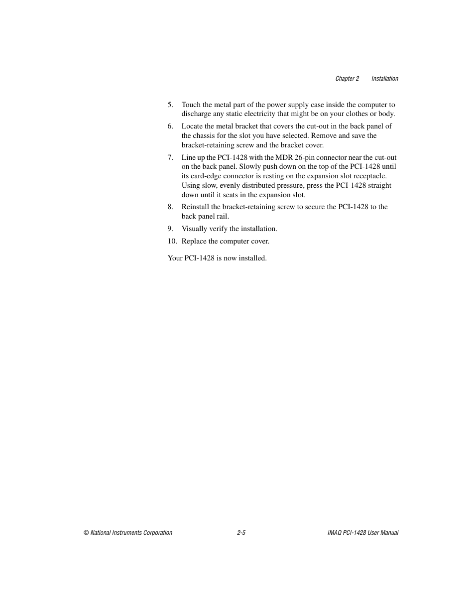 National Instruments PCI-1428 User Manual | Page 19 / 39