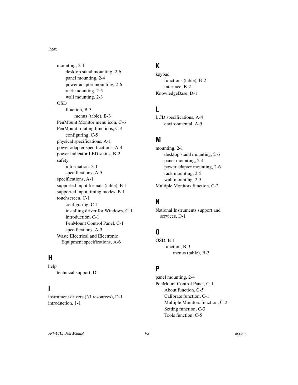 National Instruments FPT-1015 User Manual | Page 32 / 33