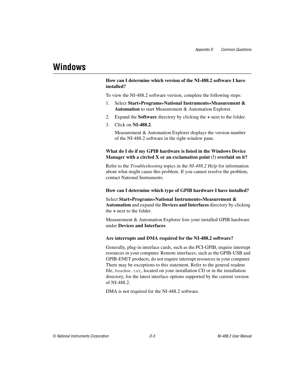 Windows | National Instruments NI-488.2 User Manual | Page 118 / 137