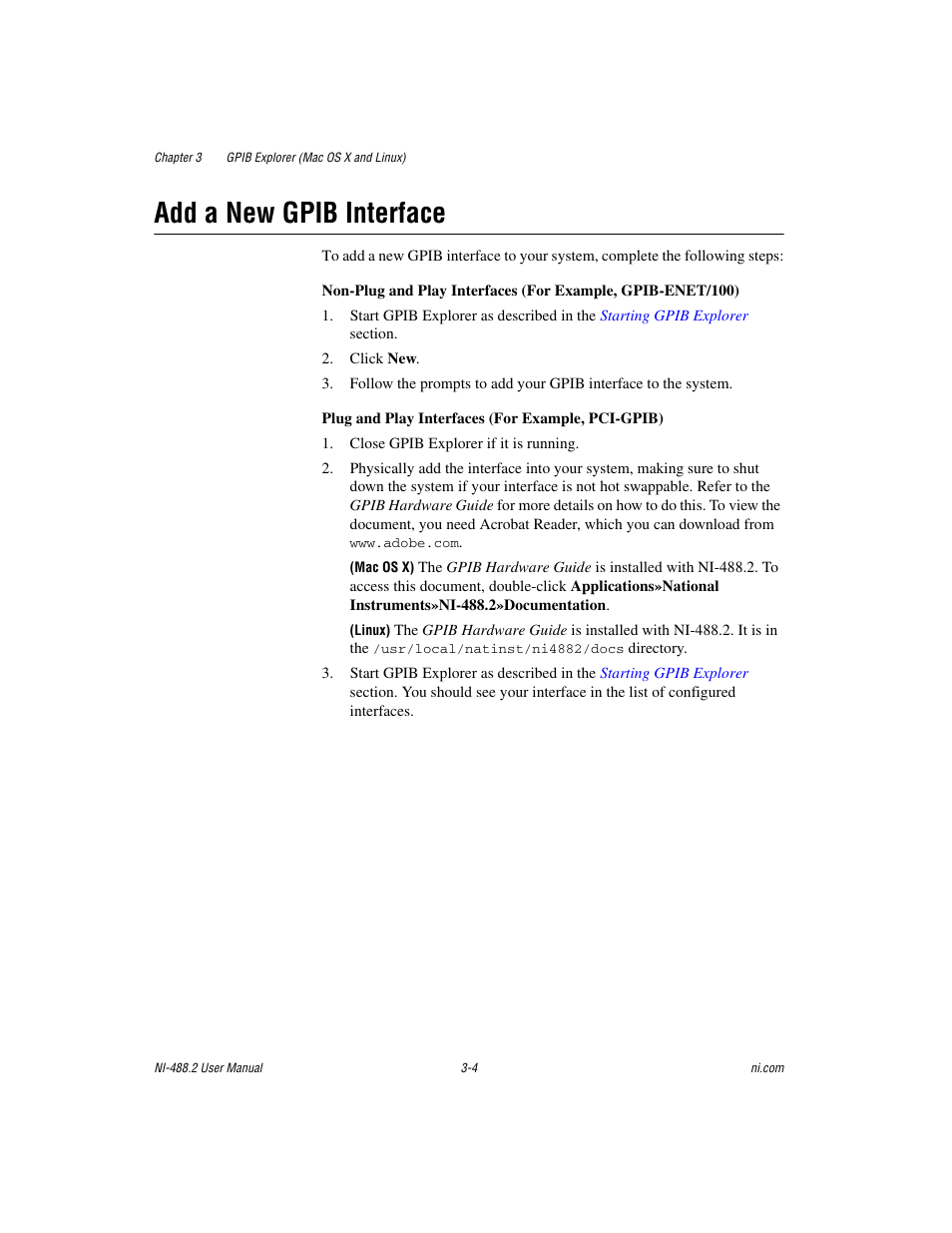 Add a new gpib interface, Add a new gpib interface -4 | National Instruments NI-488.2 User Manual | Page 32 / 137