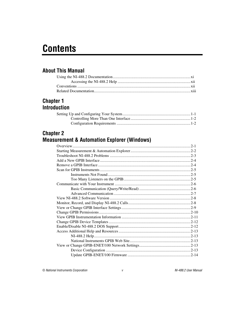National Instruments NI-488.2 User Manual | Page 4 / 137