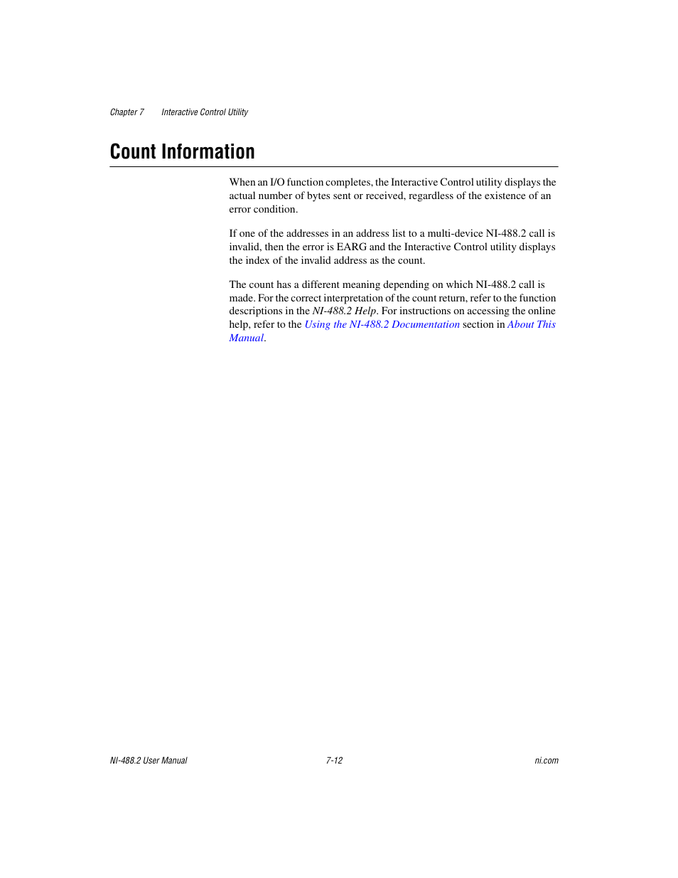 Count information, Count information -12 | National Instruments NI-488.2 User Manual | Page 75 / 137
