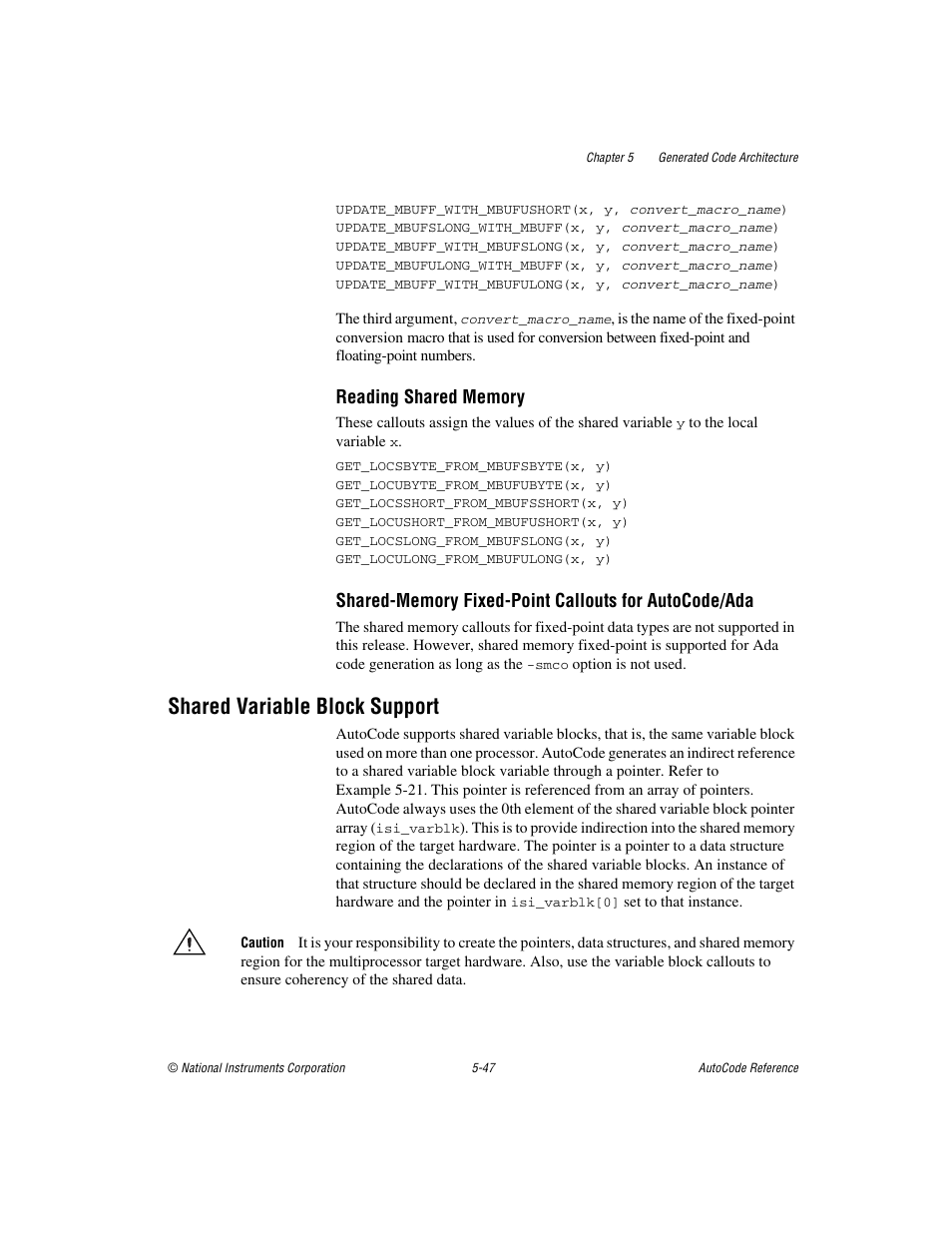 Shared variable block support, Shared variable block support -47 | National Instruments AutoCode NI MATRIX User Manual | Page 155 / 250