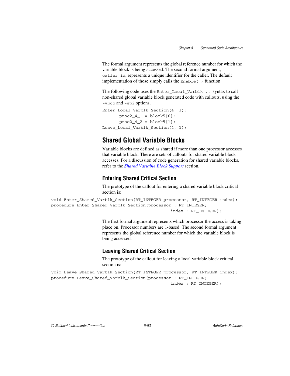 Shared global variable blocks, Shared global variable blocks -53 | National Instruments AutoCode NI MATRIX User Manual | Page 161 / 250