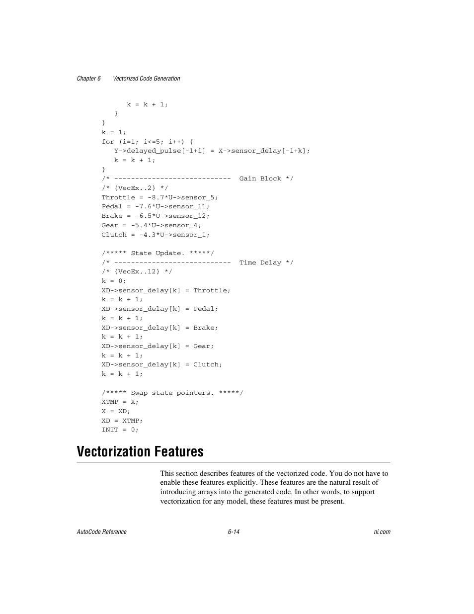 Vectorization features, Vectorization features -14 | National Instruments AutoCode NI MATRIX User Manual | Page 177 / 250