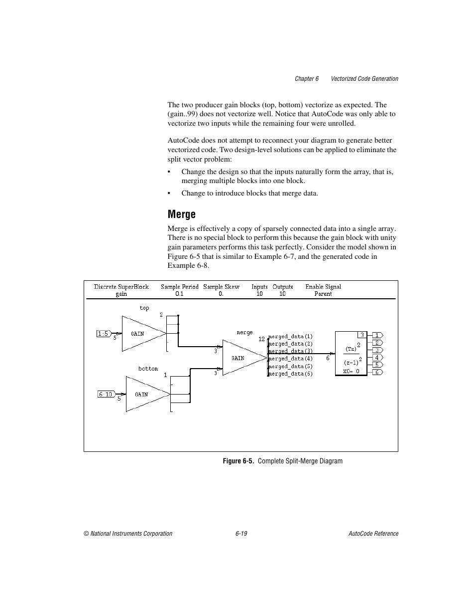 Merge, Figure 6-5. complete split-merge diagram, Merge -19 | National Instruments AutoCode NI MATRIX User Manual | Page 182 / 250