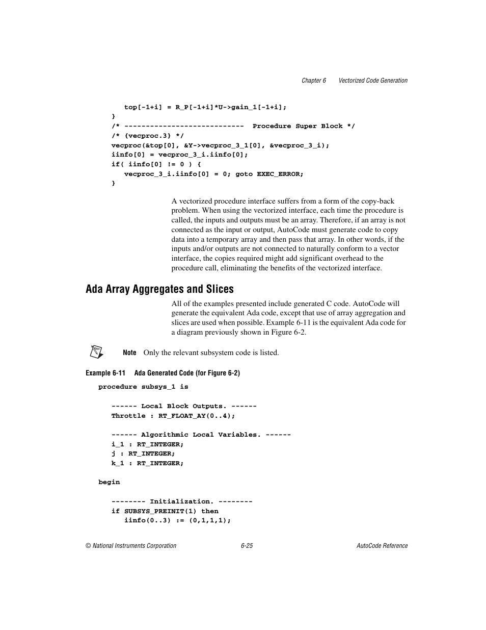 Ada array aggregates and slices, Ada array aggregates and slices -25 | National Instruments AutoCode NI MATRIX User Manual | Page 188 / 250