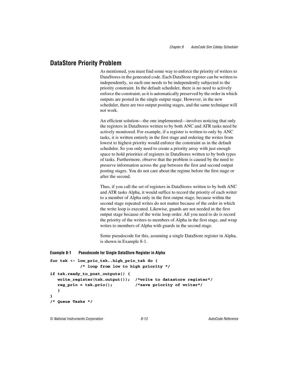 Datastore priority problem, Datastore priority problem -13 | National Instruments AutoCode NI MATRIX User Manual | Page 223 / 250