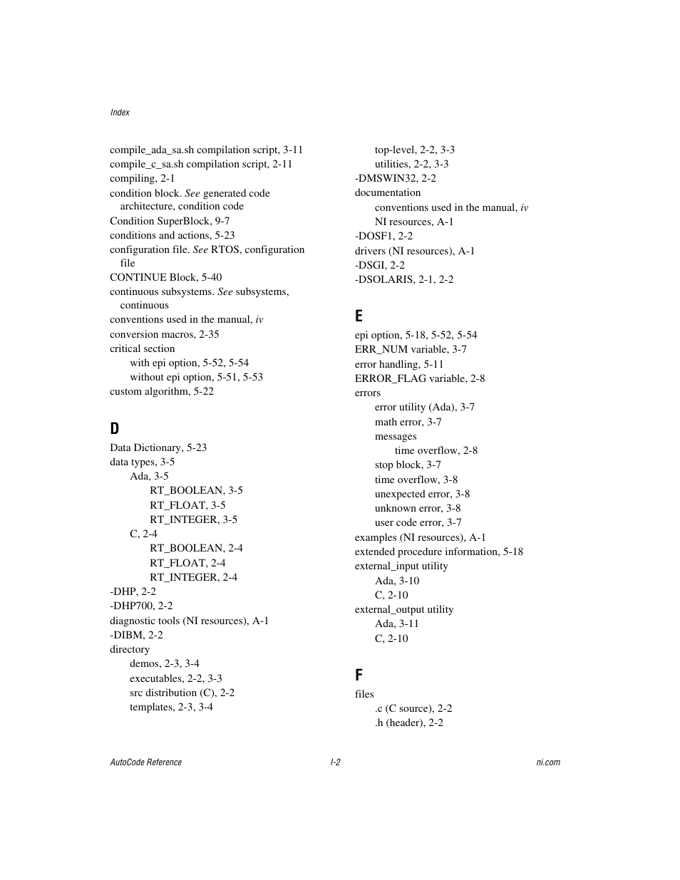 National Instruments AutoCode NI MATRIX User Manual | Page 240 / 250