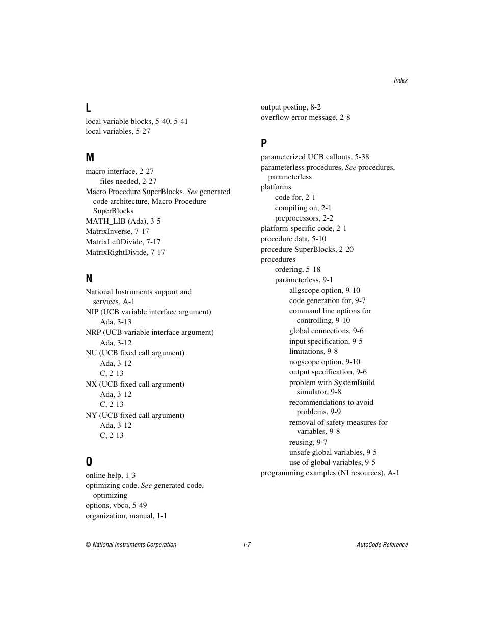 National Instruments AutoCode NI MATRIX User Manual | Page 245 / 250