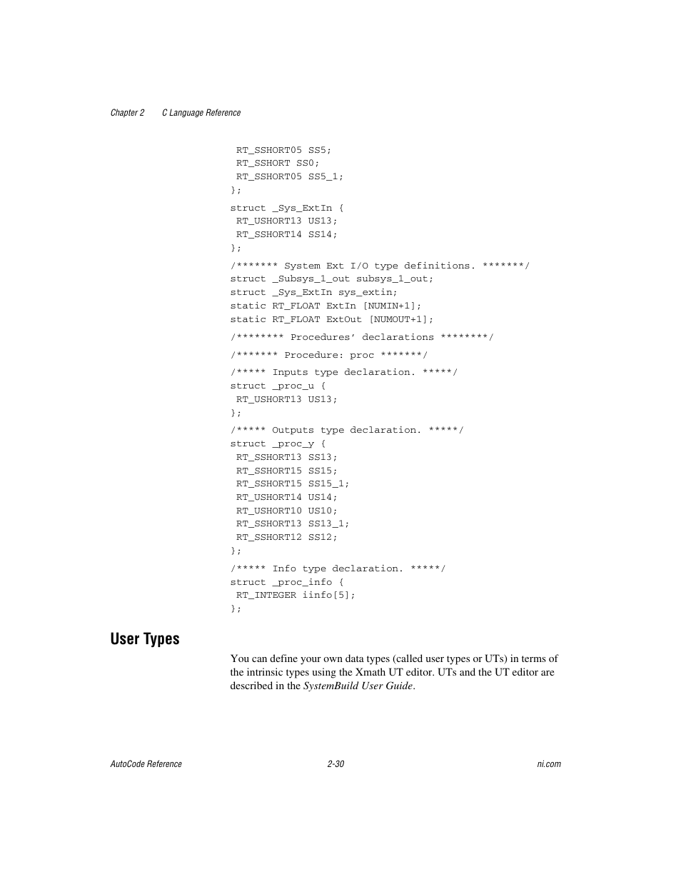 User types, User types -30 | National Instruments AutoCode NI MATRIX User Manual | Page 47 / 250