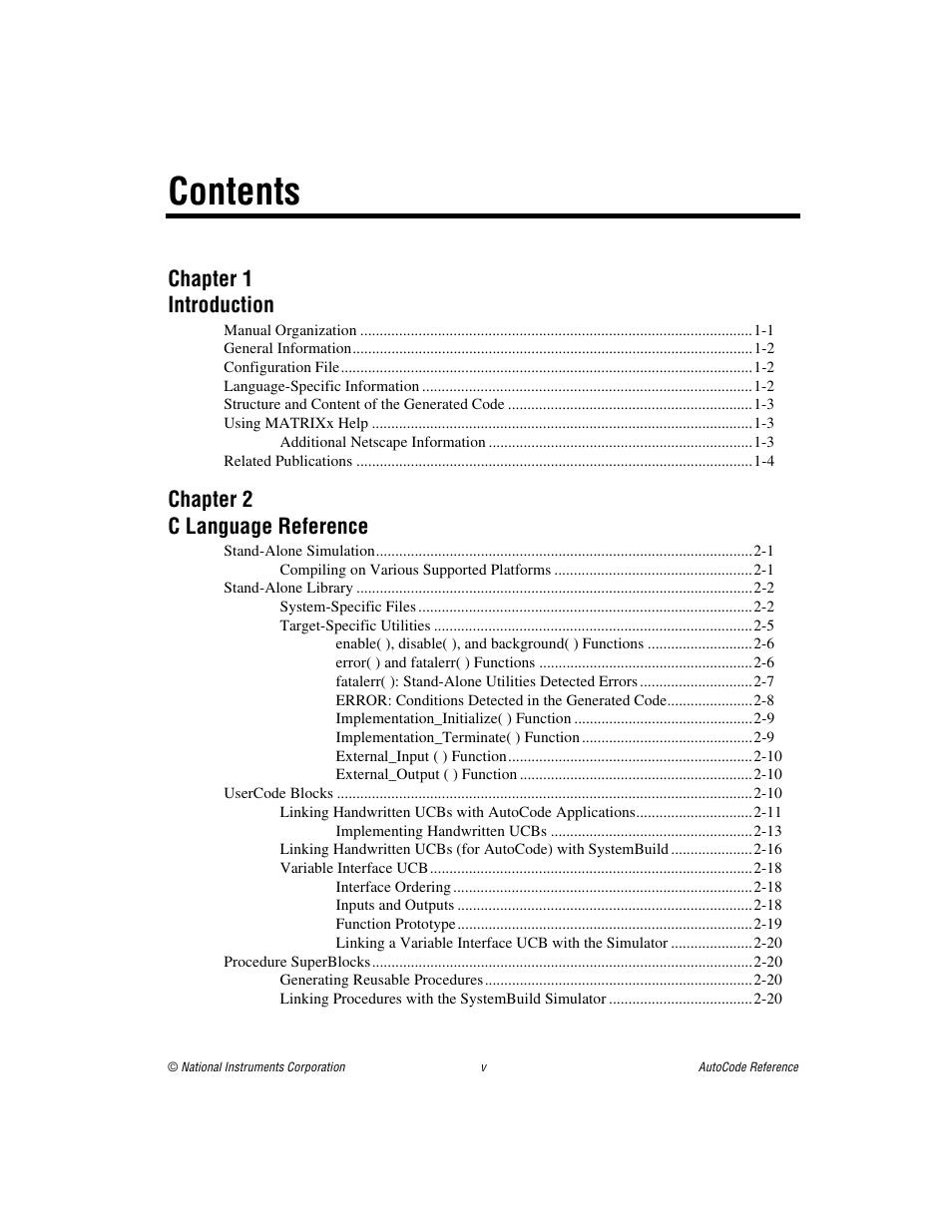 National Instruments AutoCode NI MATRIX User Manual | Page 5 / 250