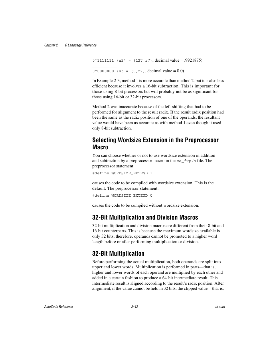 Bit multiplication and division macros, Bit multiplication | National Instruments AutoCode NI MATRIX User Manual | Page 59 / 250