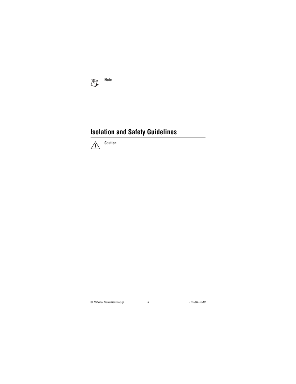Isolation and safety guidelines | National Instruments Quadrature Input Module FP-QUAD-510 User Manual | Page 9 / 12