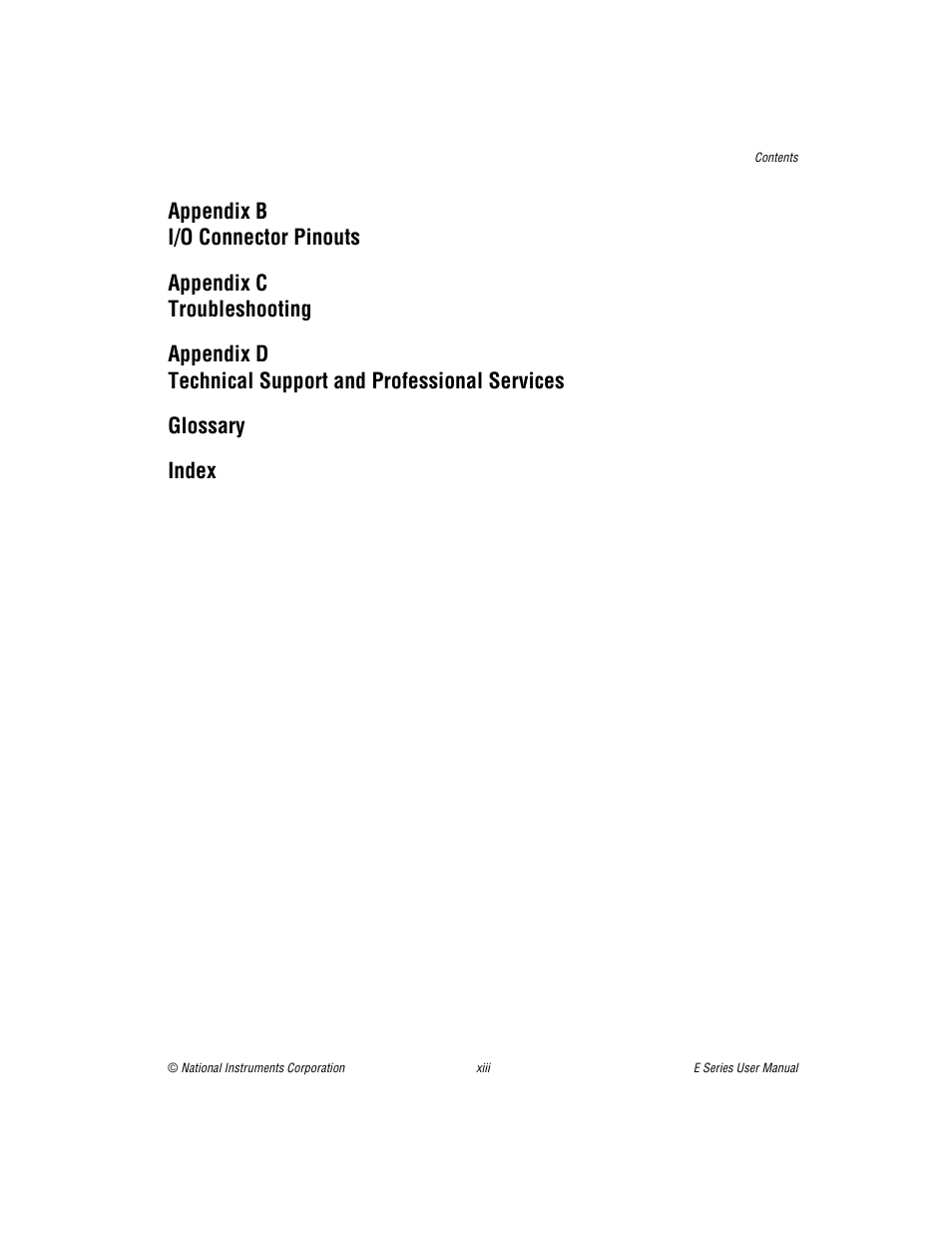 National Instruments Data Acquisition Device E Series User Manual | Page 11 / 264
