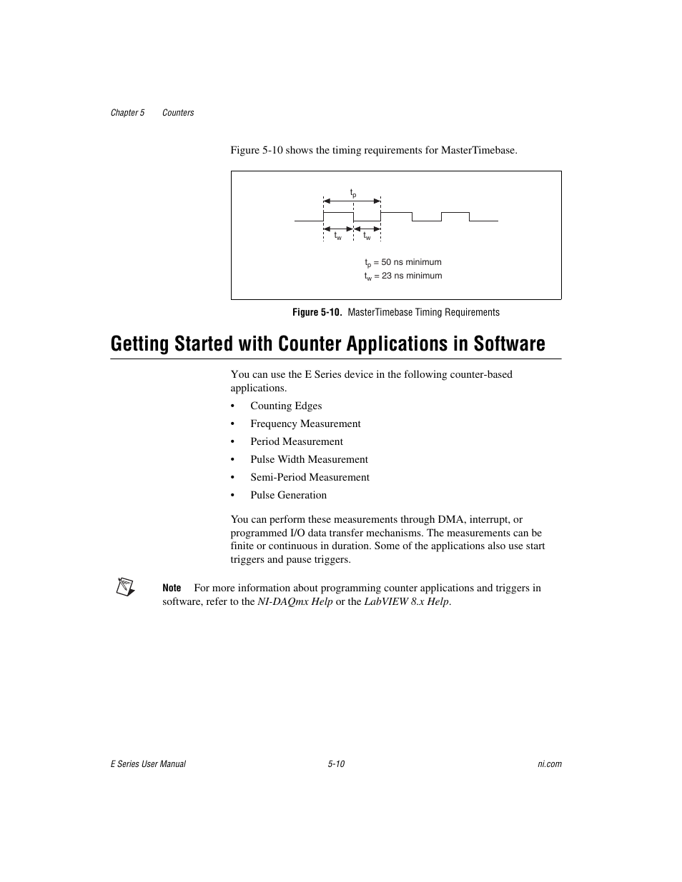Figure 5-10. mastertimebase timing requirements | National Instruments Data Acquisition Device E Series User Manual | Page 115 / 264