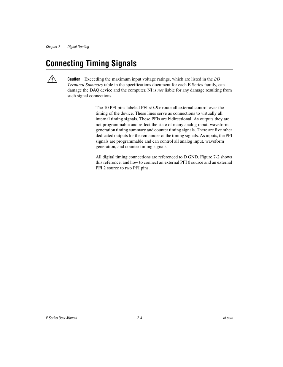 Connecting timing signals, Connecting timing signals -4 | National Instruments Data Acquisition Device E Series User Manual | Page 121 / 264