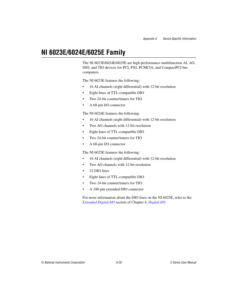 Ni 6023e/6024e/6025e family | National Instruments Data Acquisition Device E Series User Manual | Page 170 / 264