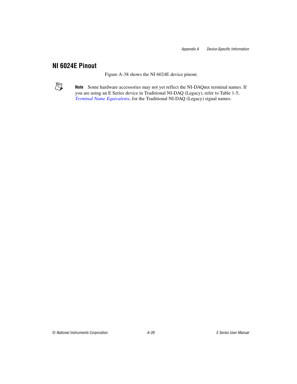 Ni 6024e pinout | National Instruments Data Acquisition Device E Series User Manual | Page 174 / 264