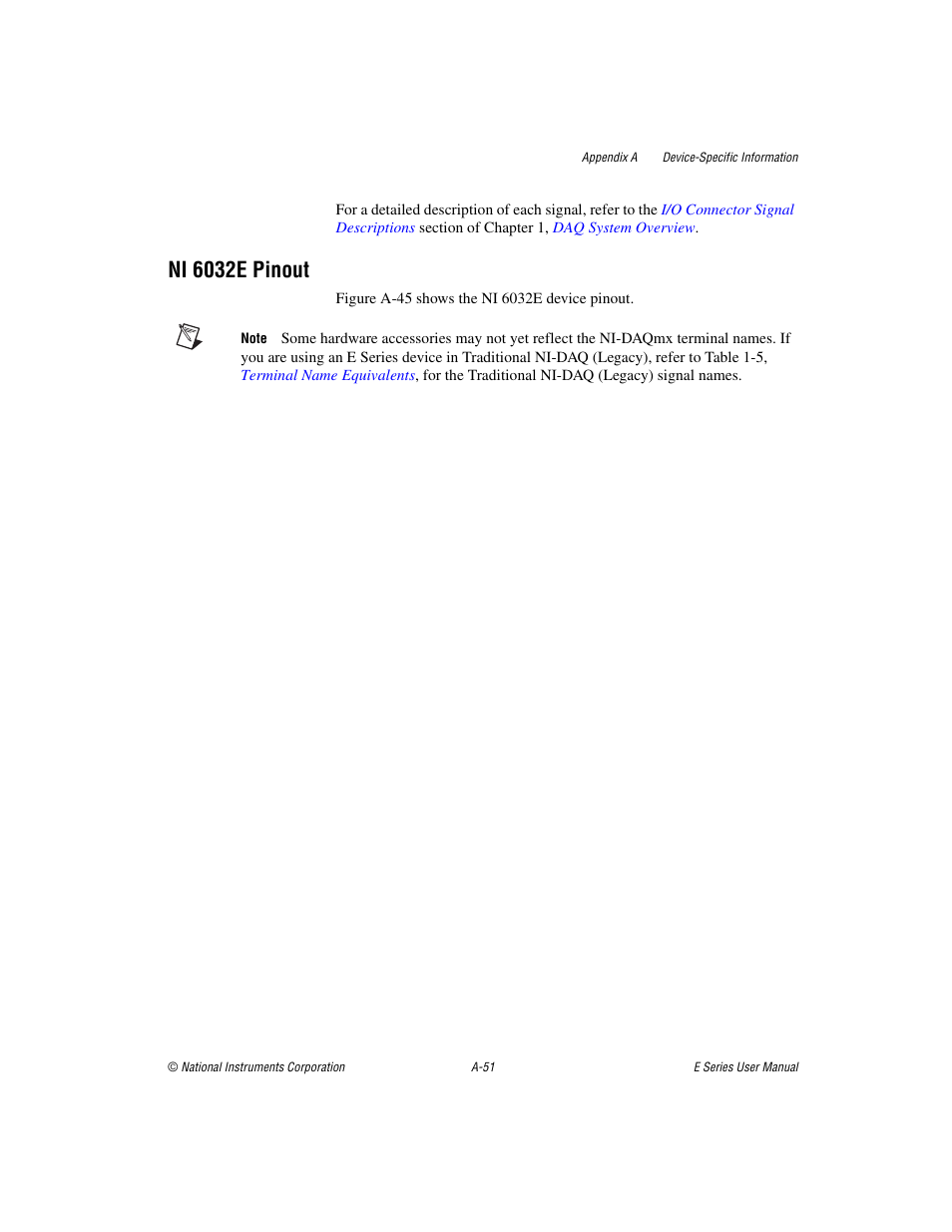 Ni 6032e pinout | National Instruments Data Acquisition Device E Series User Manual | Page 186 / 264
