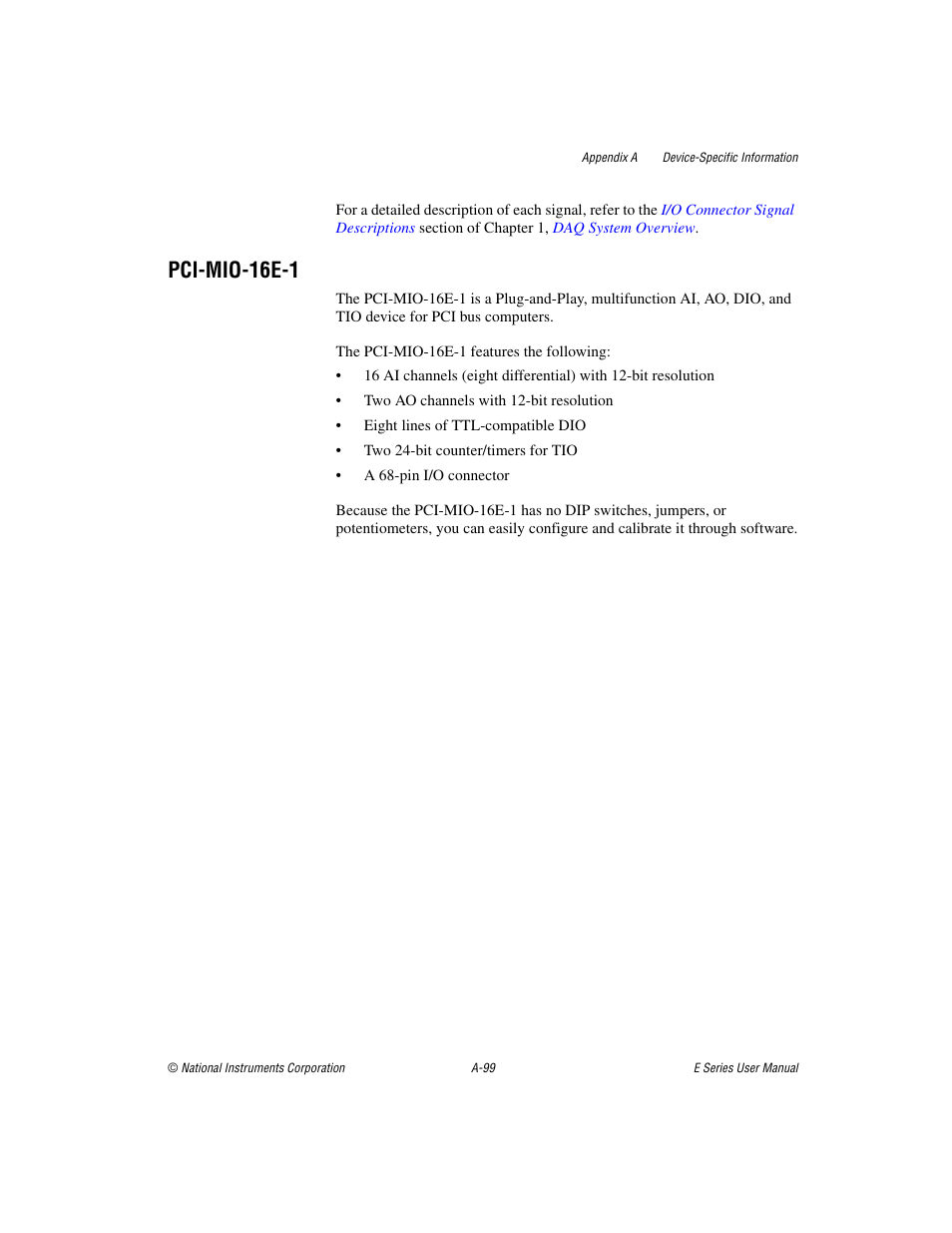 Pci-mio-16e-1 | National Instruments Data Acquisition Device E Series User Manual | Page 234 / 264
