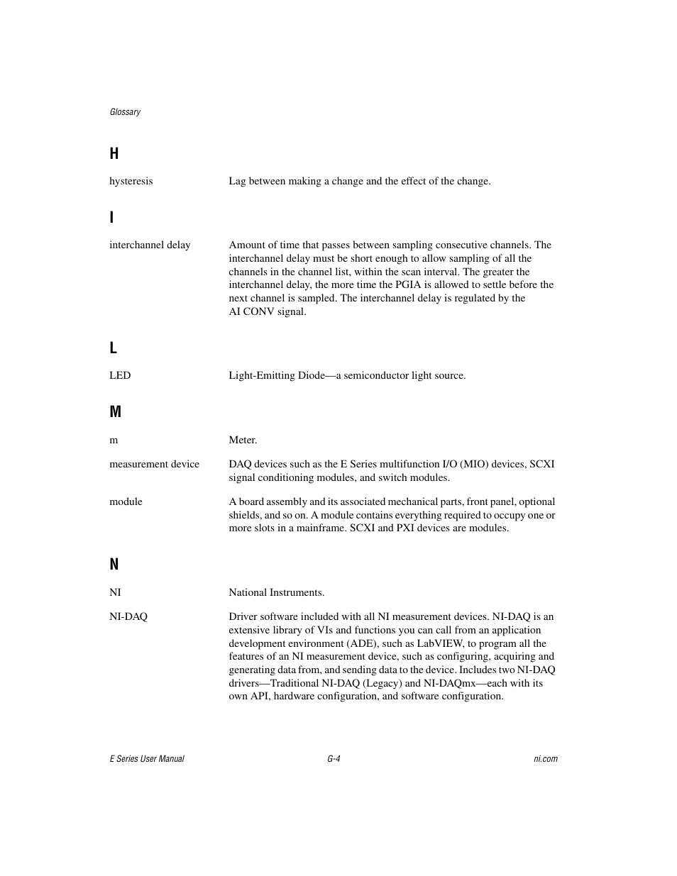 National Instruments Data Acquisition Device E Series User Manual | Page 254 / 264