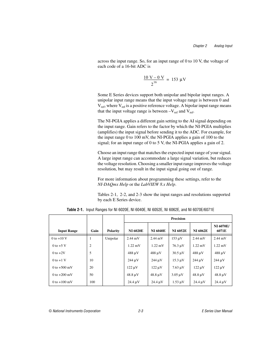 National Instruments Data Acquisition Device E Series User Manual | Page 36 / 264