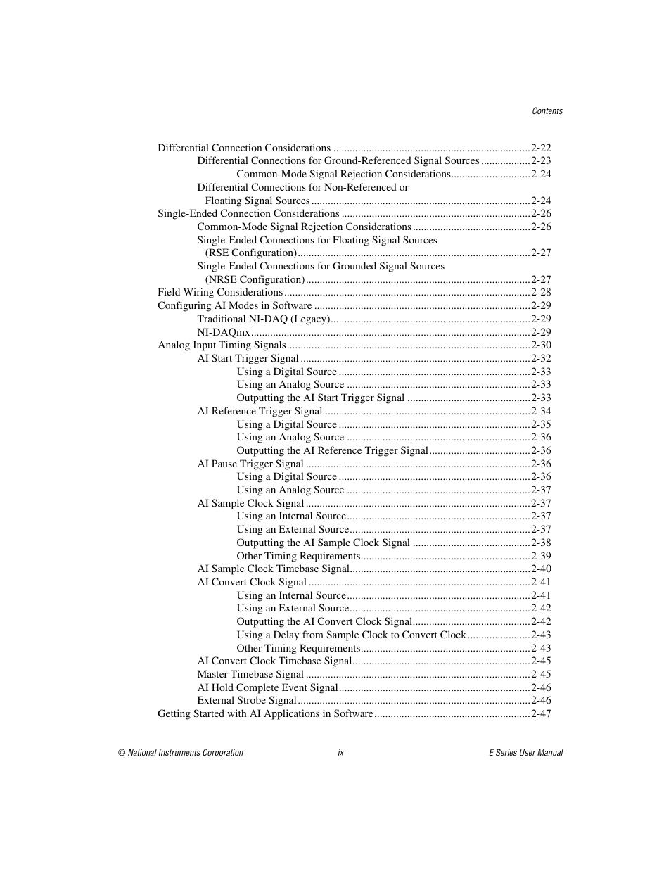 National Instruments Data Acquisition Device E Series User Manual | Page 7 / 264