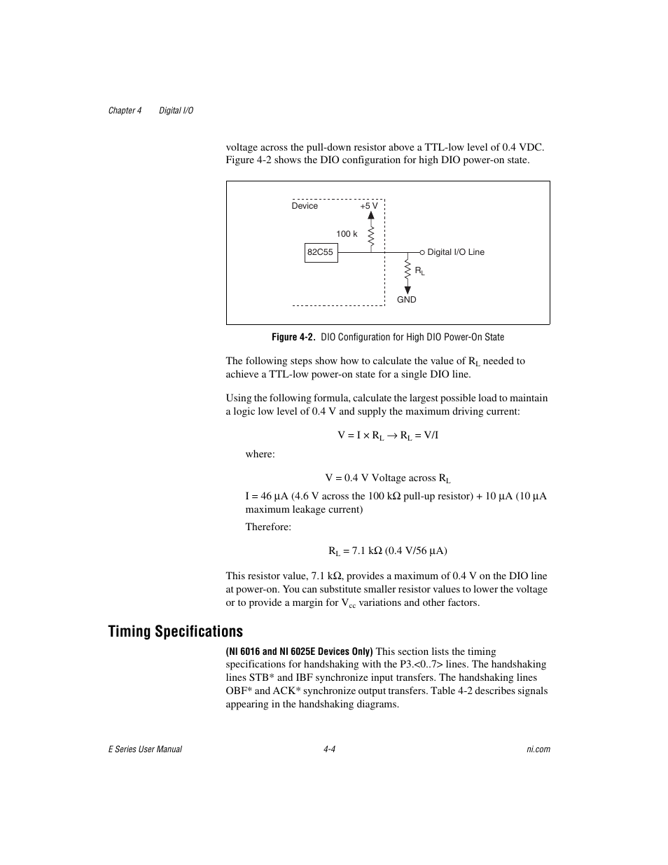 Timing specifications, Timing specifications -4 | National Instruments Data Acquisition Device E Series User Manual | Page 99 / 264