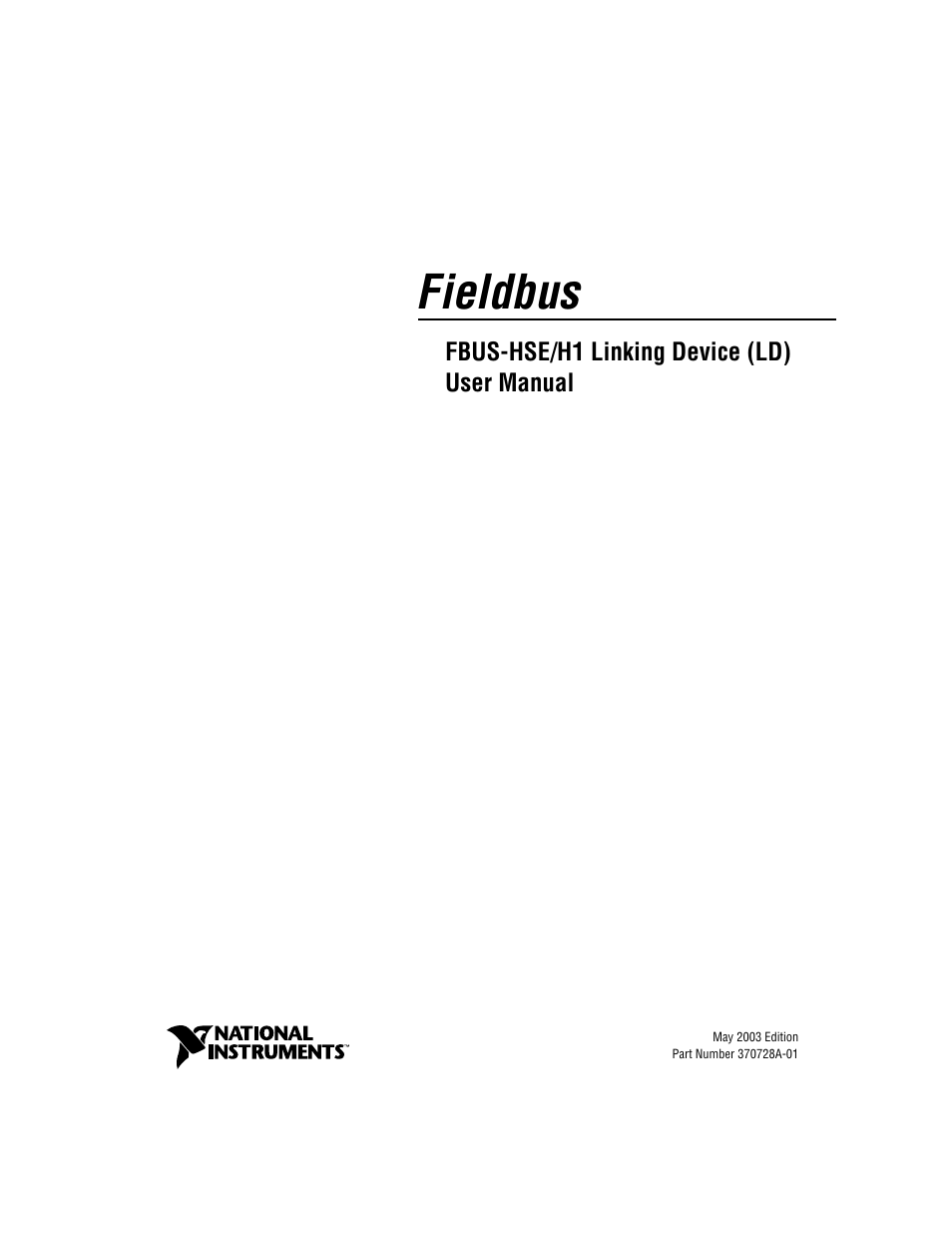 National Instruments Fieldbus User Manual | 41 pages