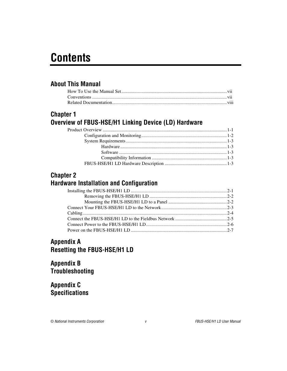 National Instruments Fieldbus User Manual | Page 5 / 41