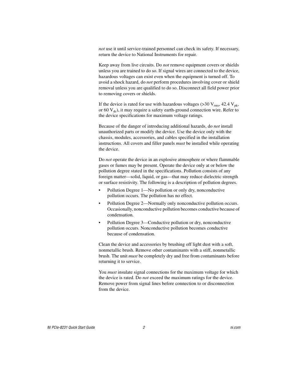 National Instruments Gigabit Ethernet (GigE) Interface Device NI PCIe-8231 User Manual | Page 2 / 11