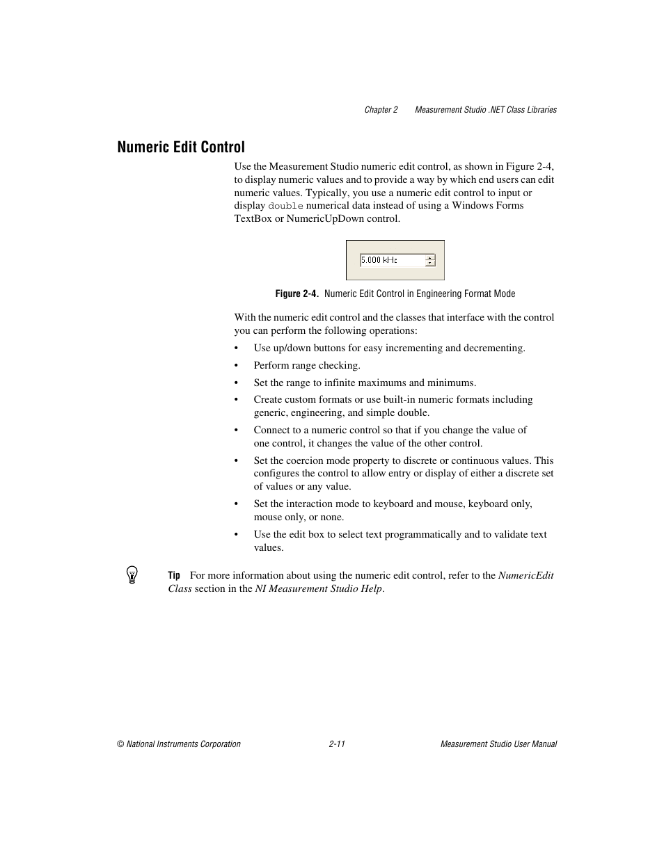 Numeric edit control, Numeric edit control -11 | National Instruments Measurement Studio User Manual | Page 24 / 66