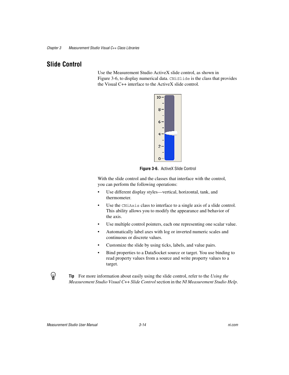 Slide control, Figure 3-6. activex slide control, Slide control -14 | National Instruments Measurement Studio User Manual | Page 39 / 66