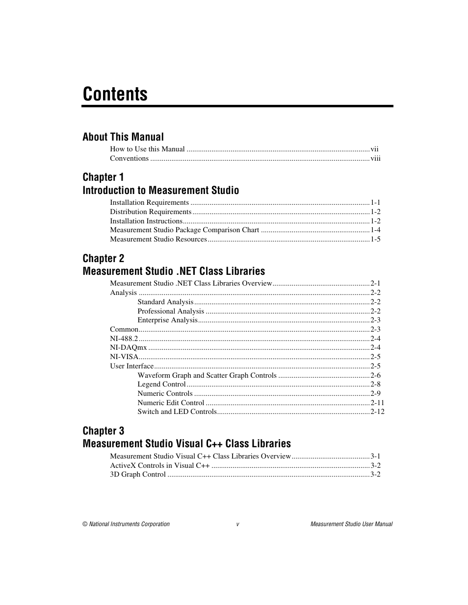 National Instruments Measurement Studio User Manual | Page 4 / 66