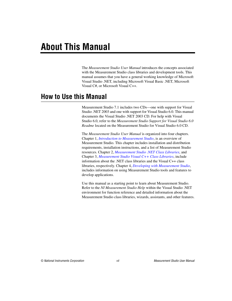About this manual, How to use this manual | National Instruments Measurement Studio User Manual | Page 6 / 66