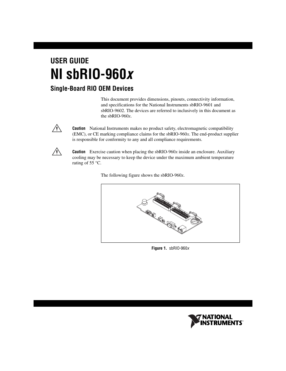 National Instruments NI sbRIO-960x User Manual | 28 pages