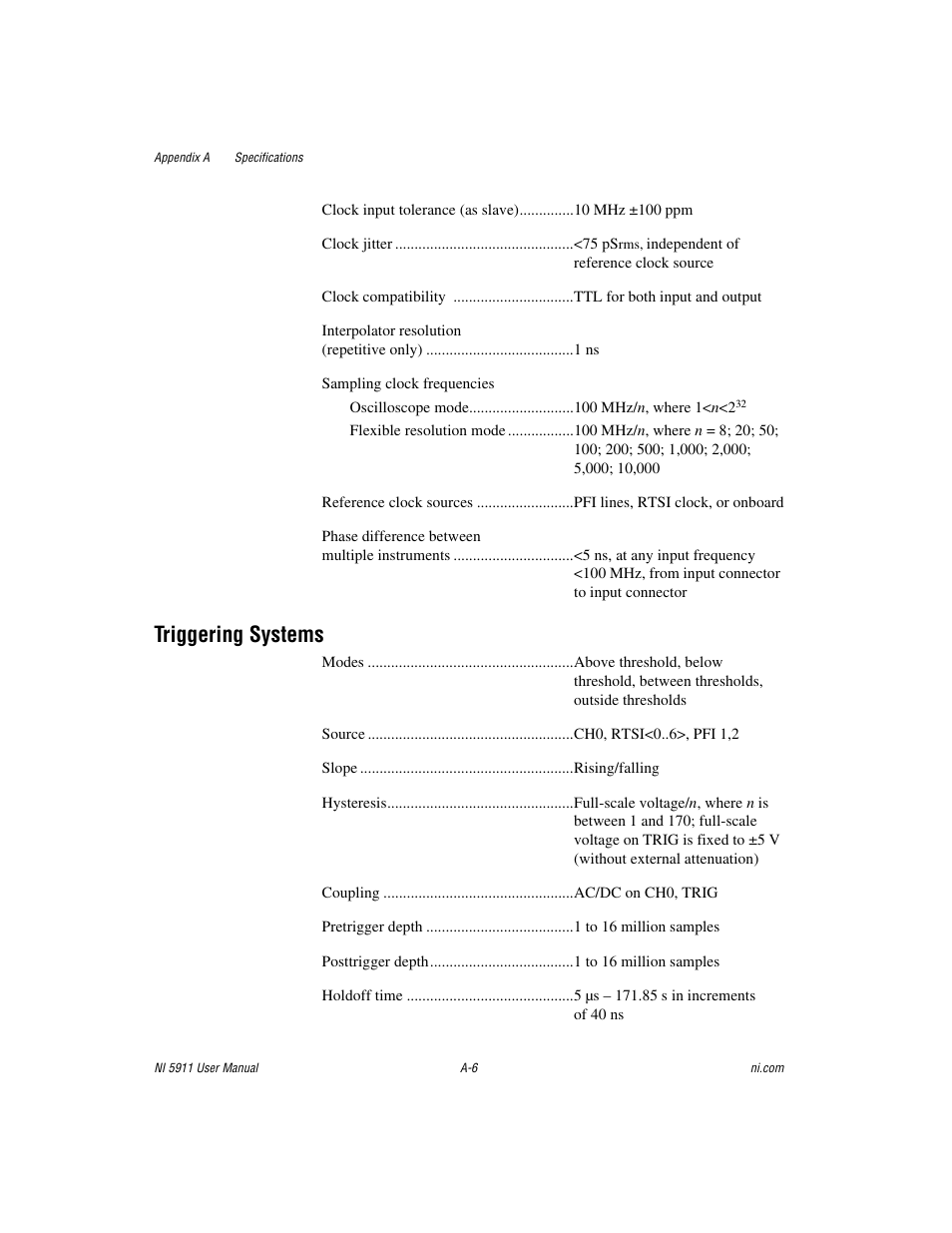 Triggering systems | National Instruments NI 5911 User Manual | Page 29 / 45