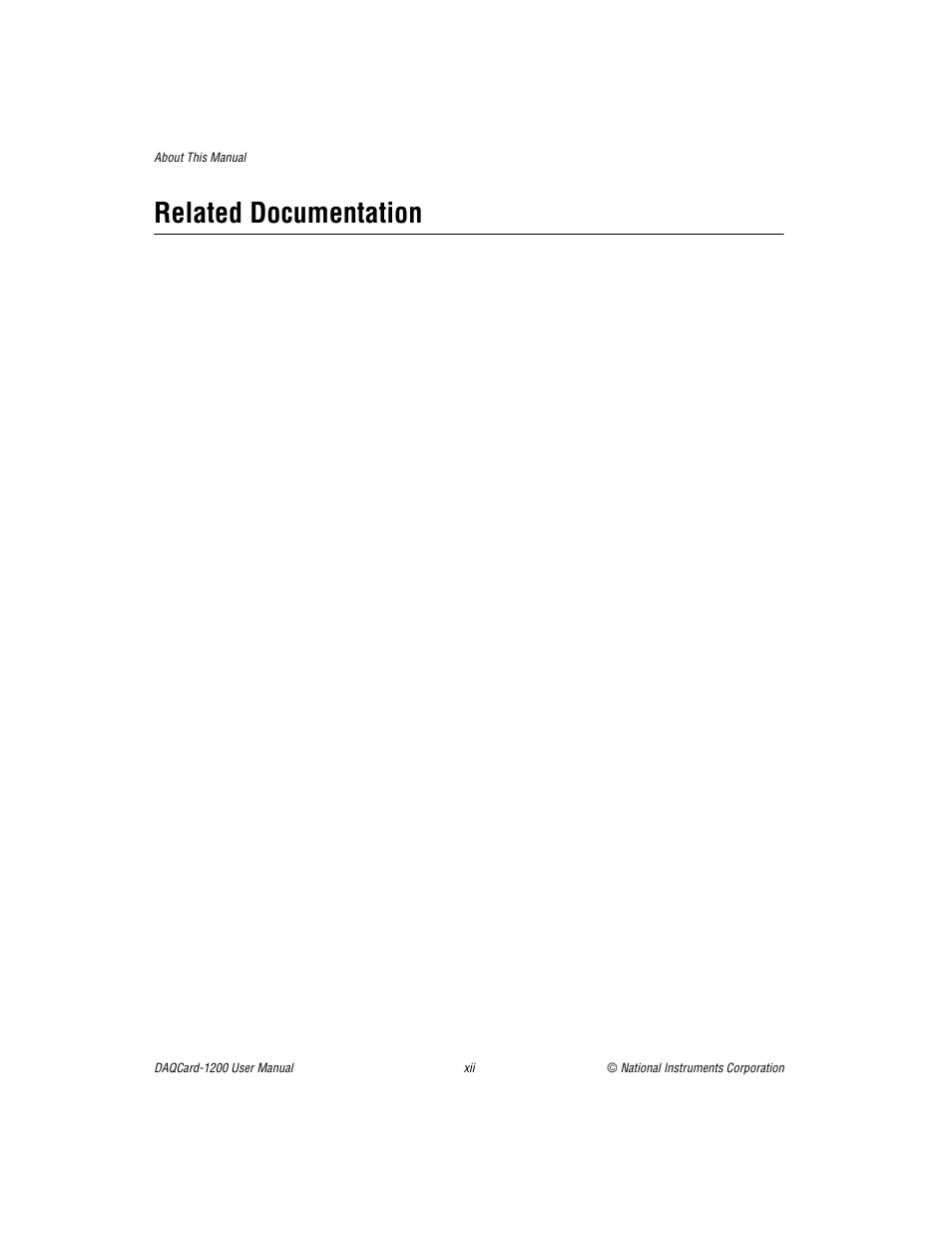 Related documentation | National Instruments DAQCard-1200 User Manual | Page 11 / 101