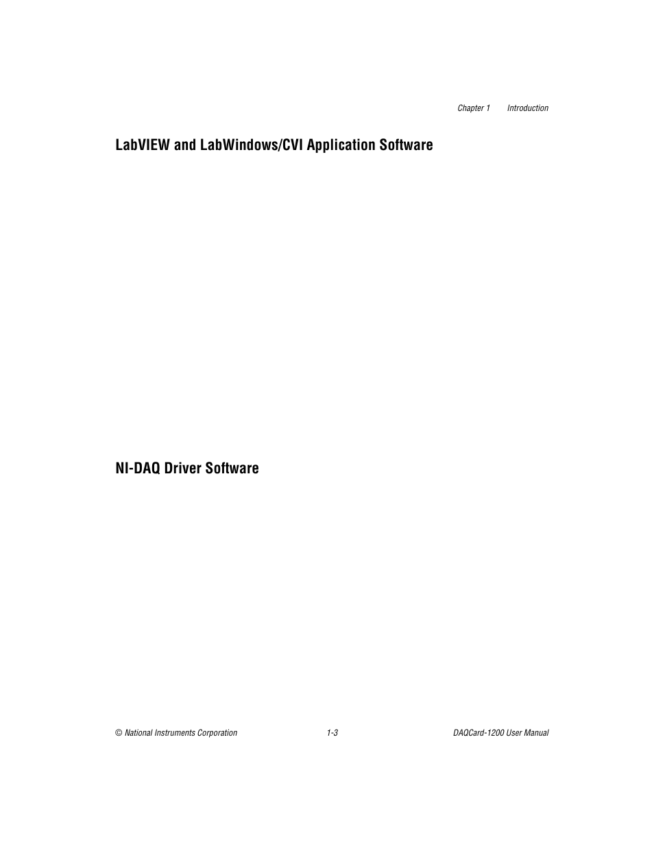 Labview and labwindows/cvi application software, Ni-daq driver software | National Instruments DAQCard-1200 User Manual | Page 14 / 101