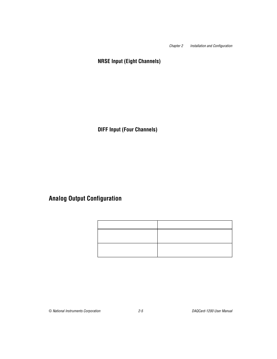 Analog output configuration, Analog output configuration -5 | National Instruments DAQCard-1200 User Manual | Page 21 / 101