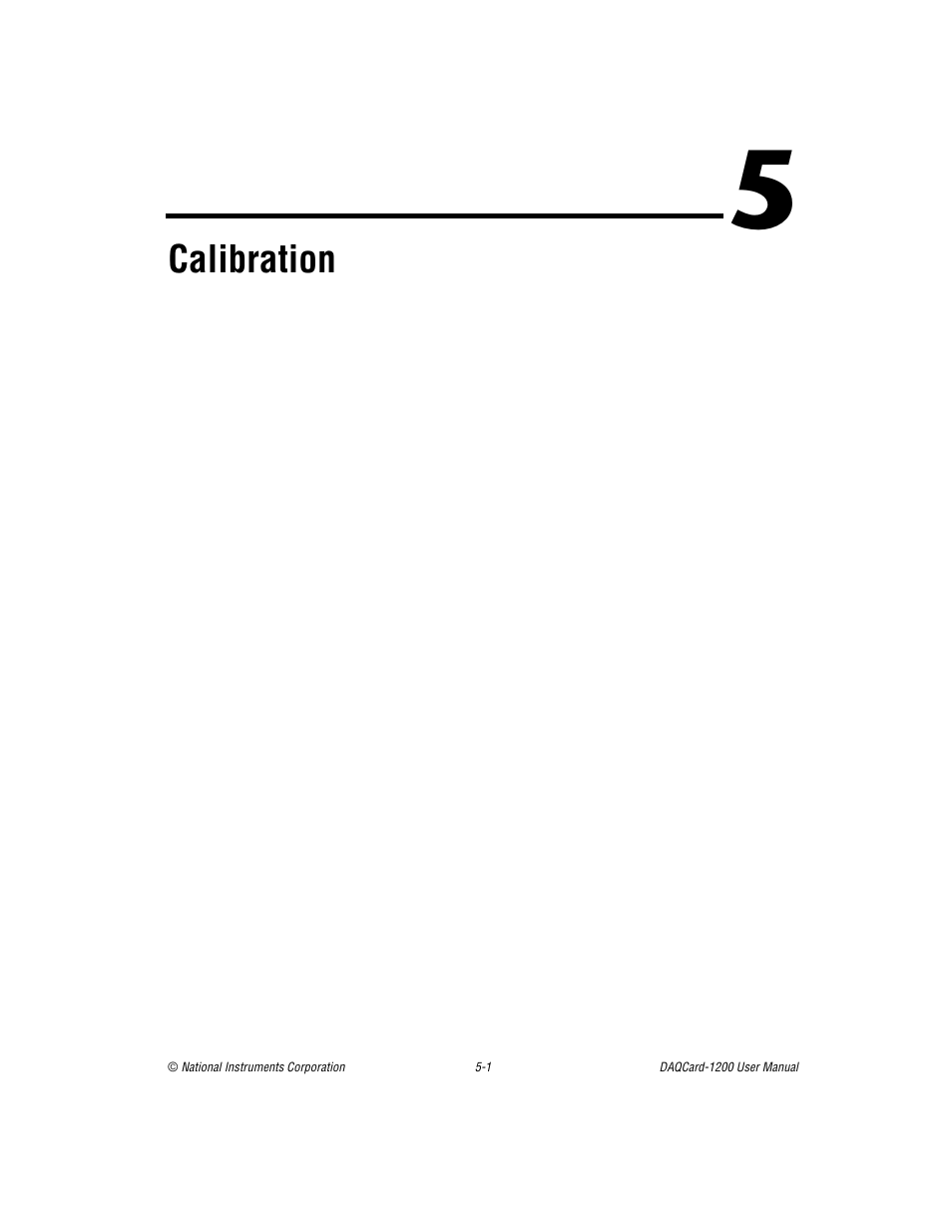 Chapter 5 calibration, Calibration | National Instruments DAQCard-1200 User Manual | Page 67 / 101