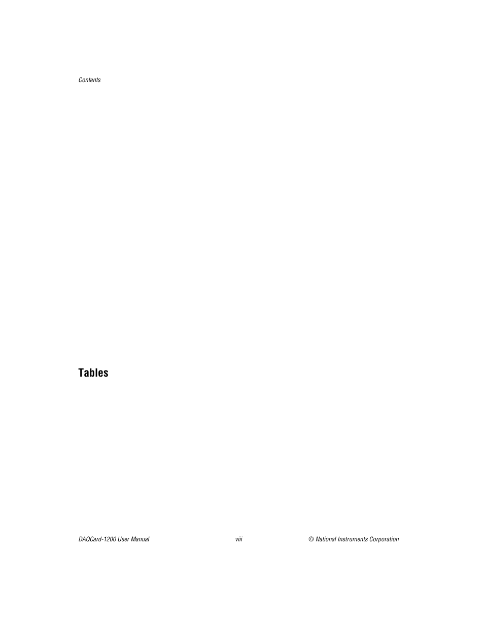Tables | National Instruments DAQCard-1200 User Manual | Page 7 / 101