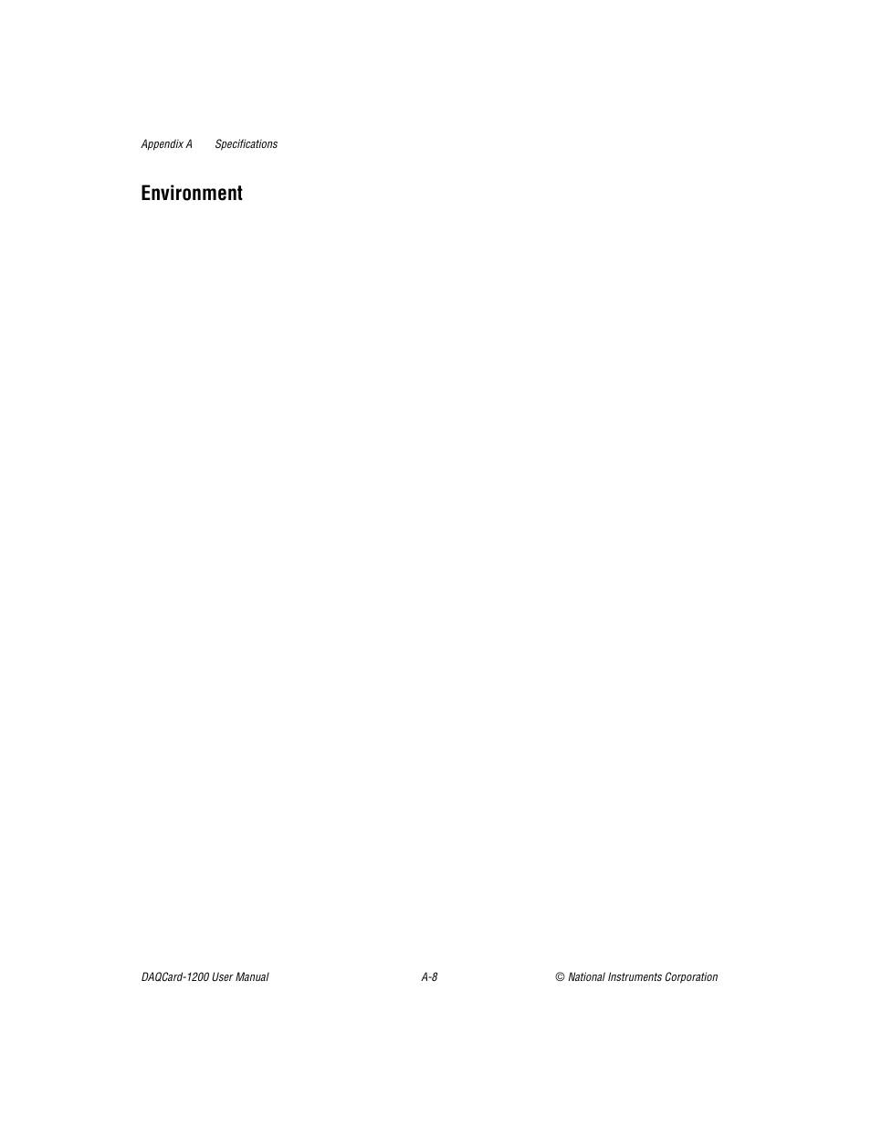 Environment | National Instruments DAQCard-1200 User Manual | Page 77 / 101