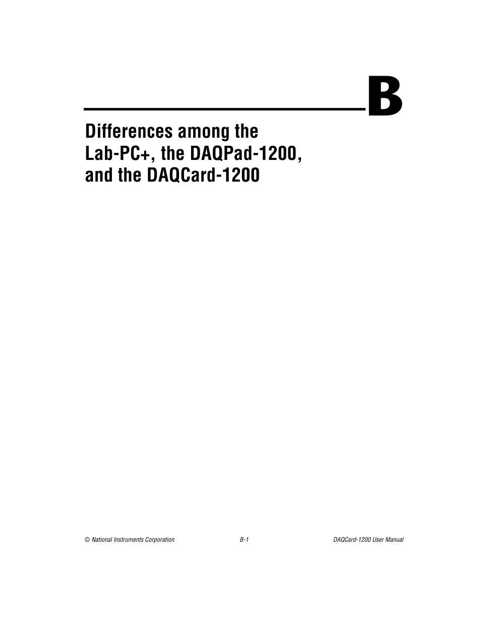 Endix b, Differences among the lab-pc+, the daqpad-1200, And the daqcard-1200 | National Instruments DAQCard-1200 User Manual | Page 78 / 101