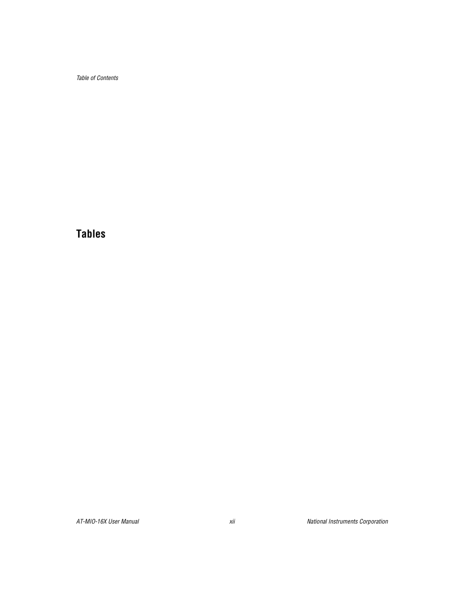 Tables | National Instruments AT-MIO-16X User Manual | Page 11 / 330