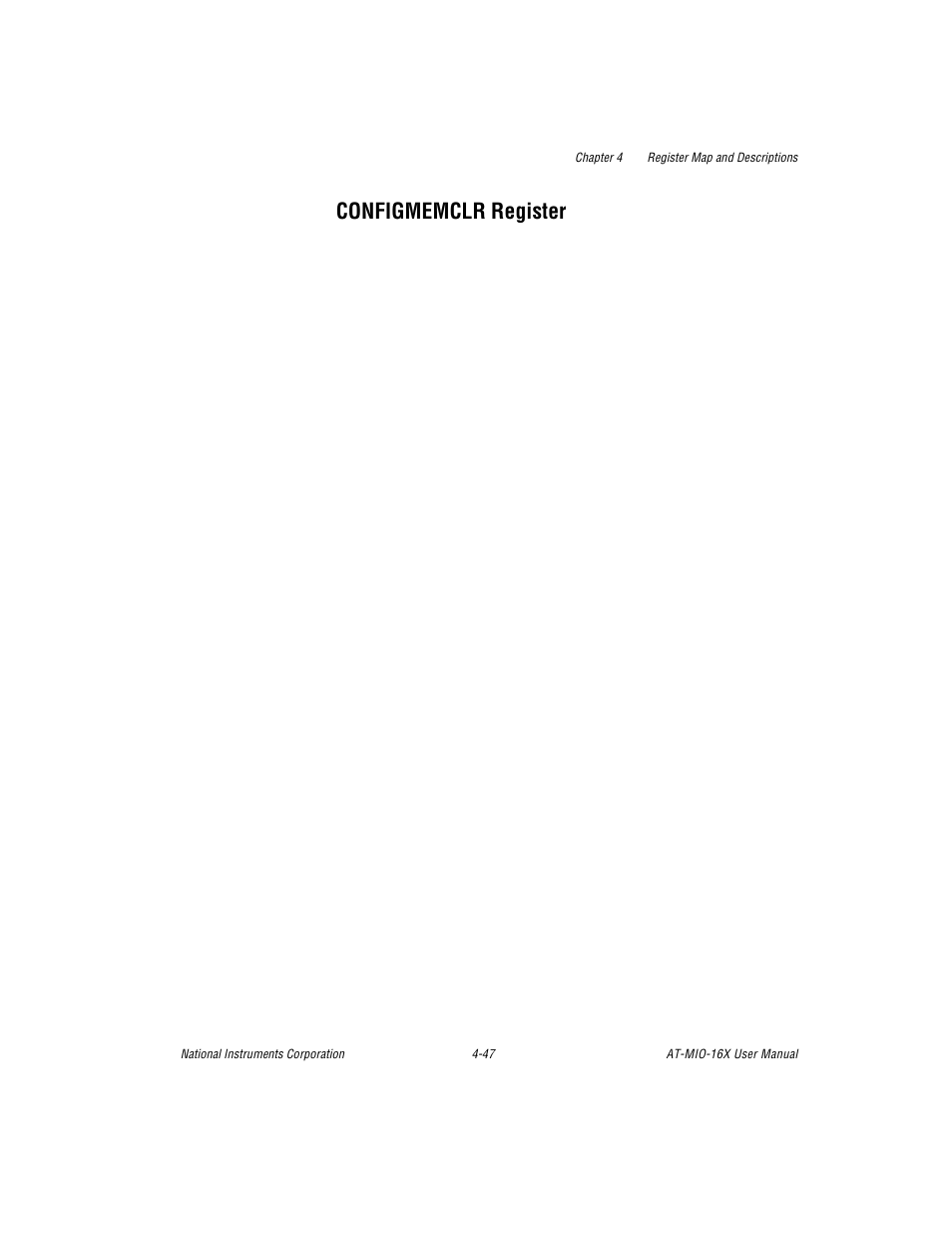 Configmemclr register, Configmemclr register -47 | National Instruments AT-MIO-16X User Manual | Page 143 / 330