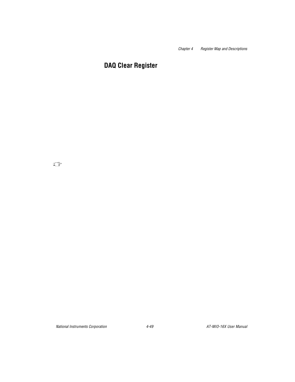 Daq clear register, Daq clear register -49 | National Instruments AT-MIO-16X User Manual | Page 145 / 330